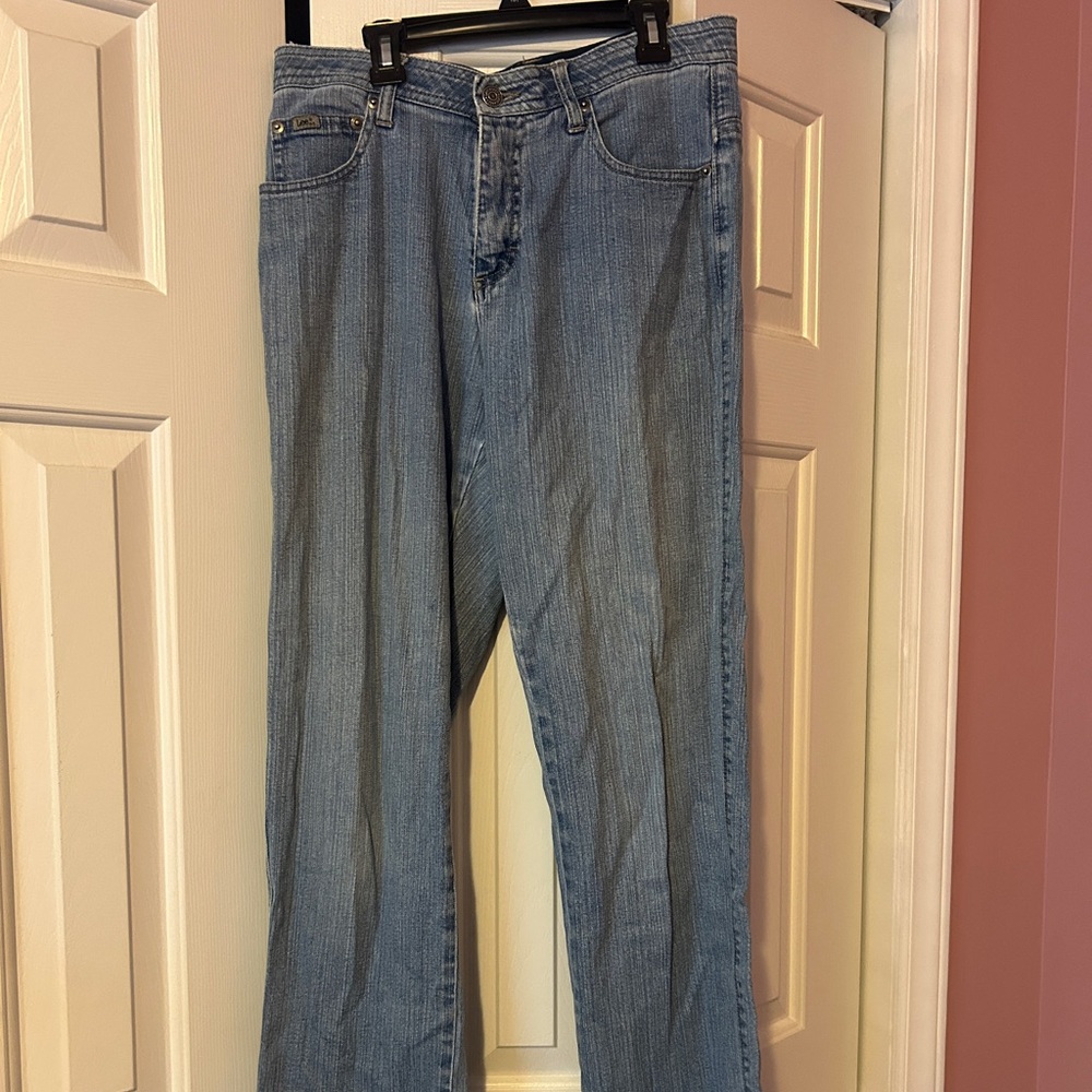 Vintage Lee Women's Light Blue Straight Leg Jeans